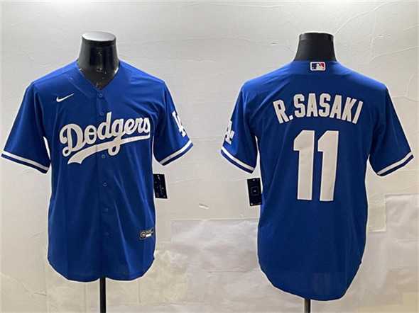 Men%27s Los Angeles Dodgers #11 Roki Sasaki Royal Cool Base Stitched Jersey->los angeles dodgers->MLB Jersey